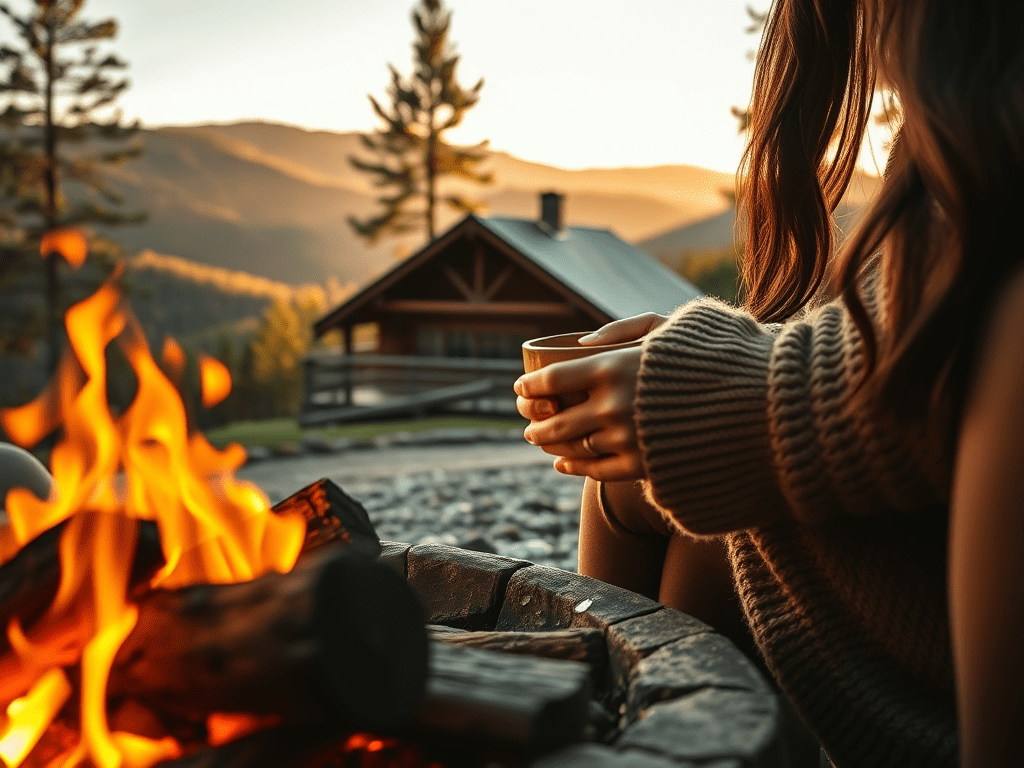 Tennessee Mountains, Fire pit roaring and coffee in my&nbsp;hand.